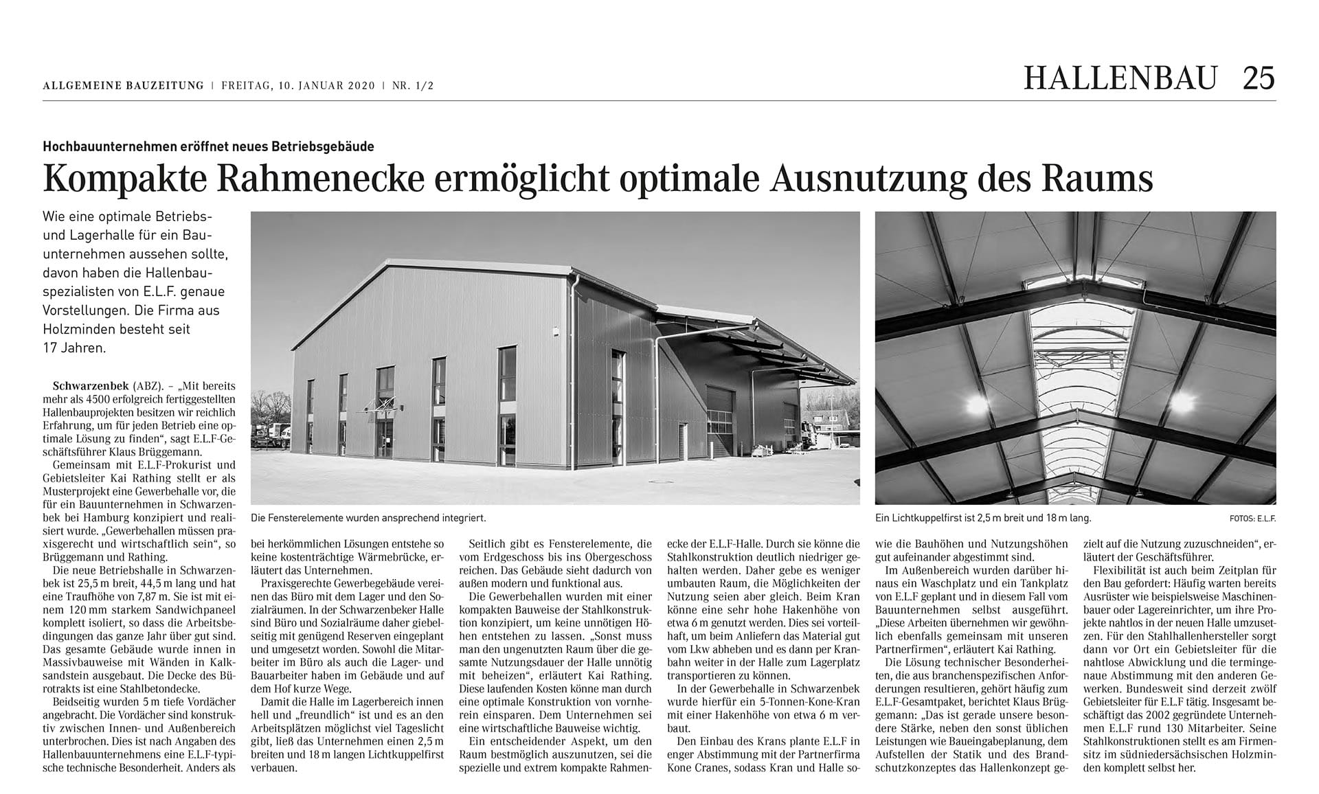 Reportage in der Allgemeinen Bauzeitung