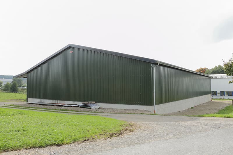 Außenansicht landwirtschaftliche Mehrzweckhalle, Maschinenhallen von ELF Hallenbau