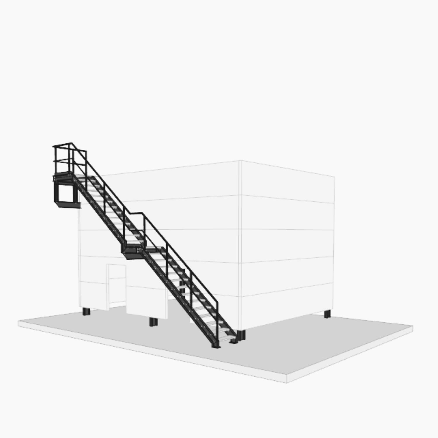 ELF Hallen und Maschinenbau bietet auch Metallbau an, Außentreppe von ELF
