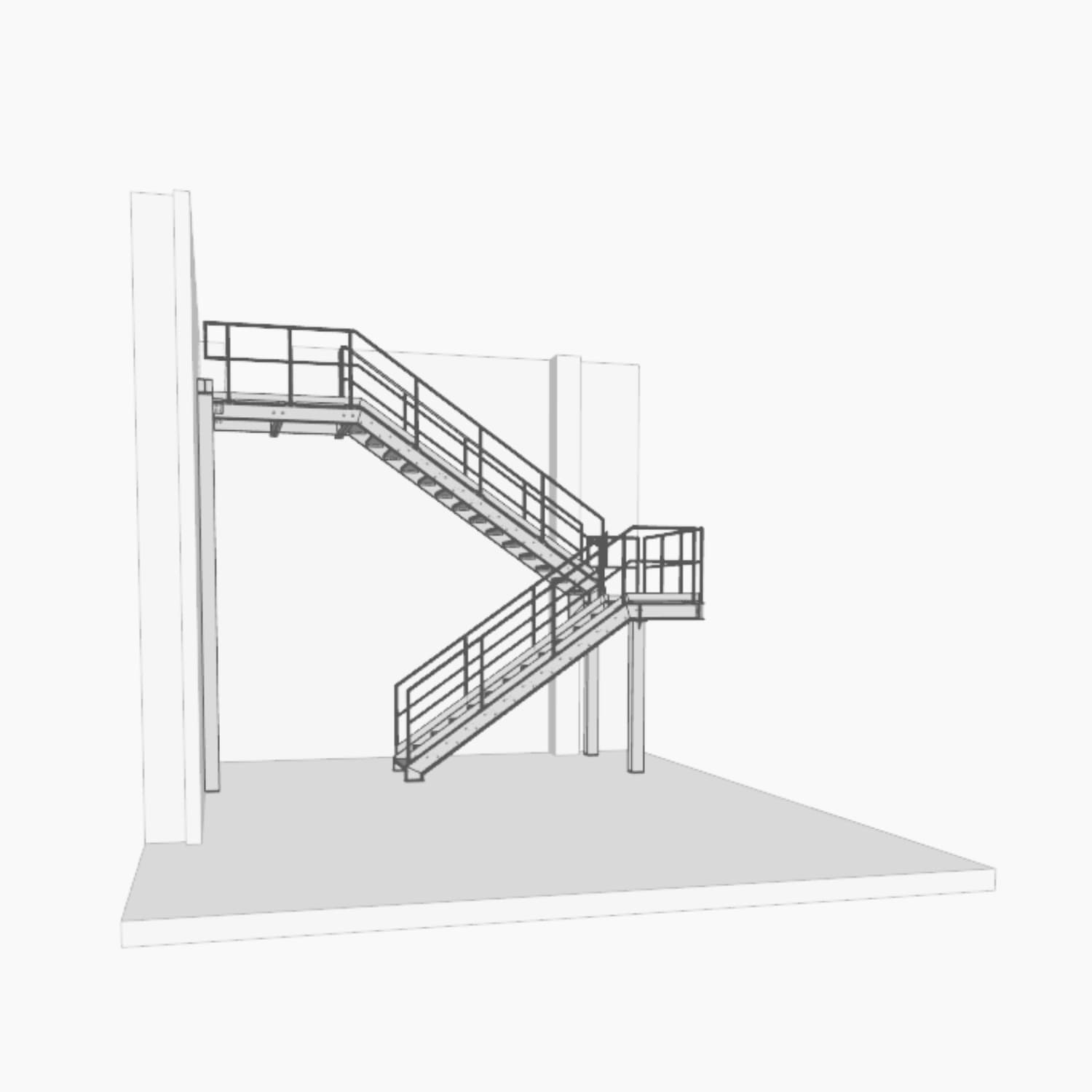 ELF Hallen und Maschinenbau bietet auch Metallbau an, Industrietreppe