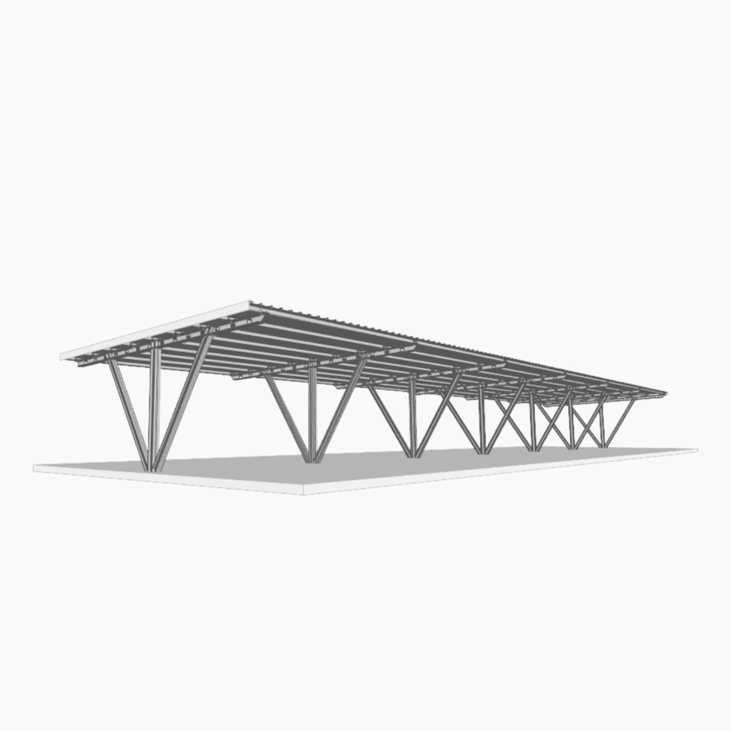 ELF Hallen und Maschinenbau bietet auch Metallbau an, Parkplatzüberdachung Version V