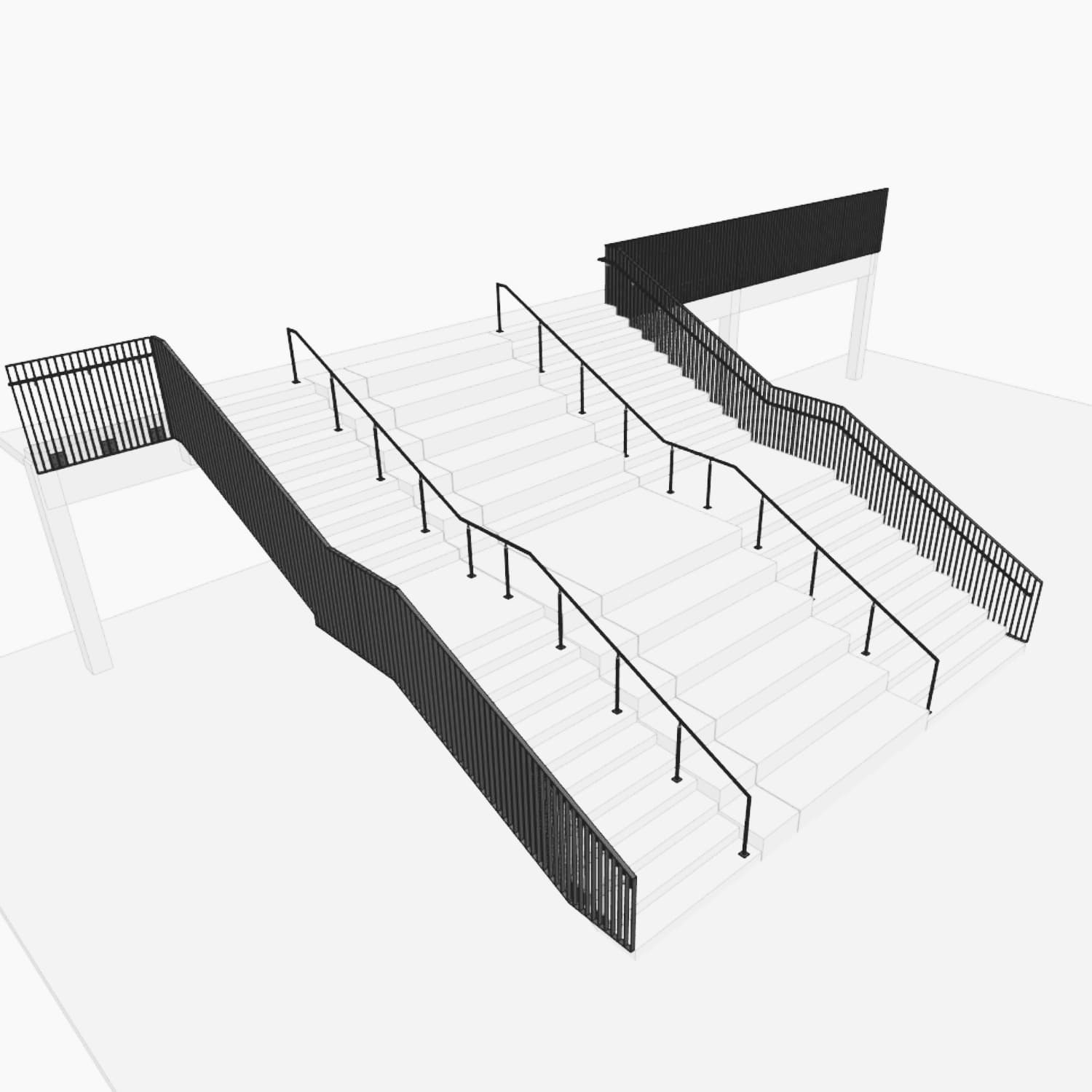 ELF Hallen und Maschinenbau bietet auch Metallbau an, Treppe mit Brüstungsgeländer