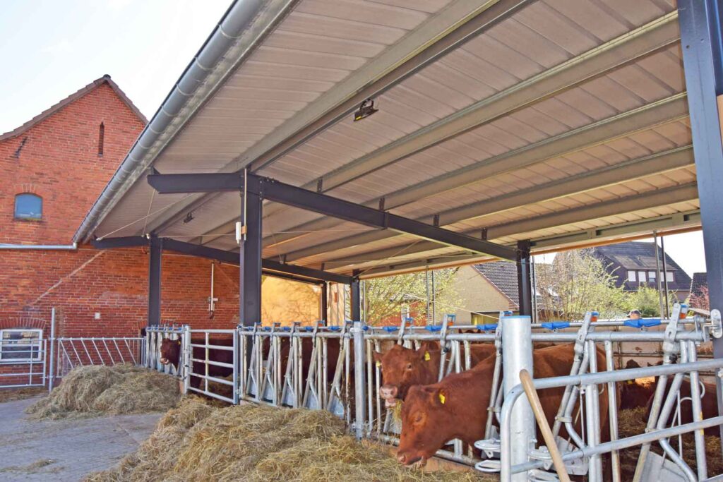 Anbau eines Offenstalls für Rinder an ein Bestandsgebäude in der Region Pattensen bei Hannover