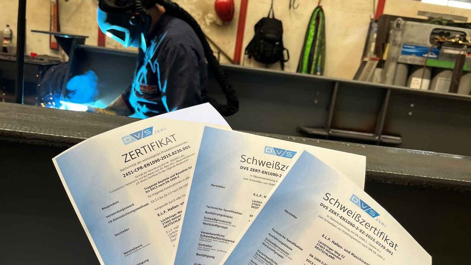 ELF Hallen: Schweißzertifikat EXC3 für sicheren Hallenbau